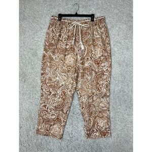 Lane Bryant Pants Womens 16 Paisley Ankle Stretch Waist Tassel Boho Travel Beach